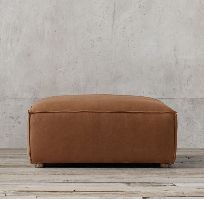Como Modular Leather EndOfSectional Ottoman