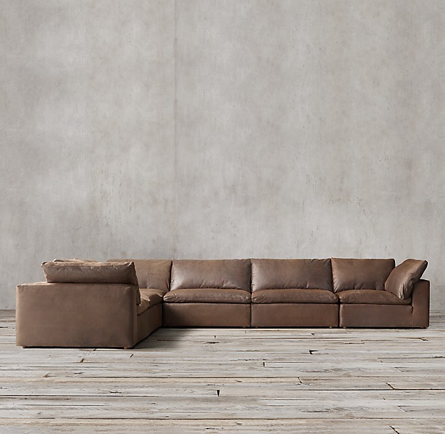 Cloud Modular Leather L Sectional, Cloud Leather Sectional