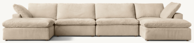 Front view of Cloud Modular Leather Customizable Sectional 