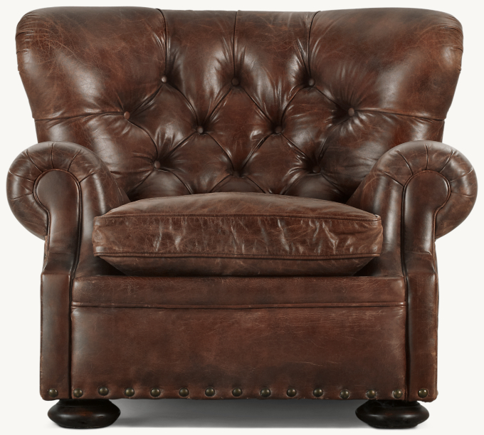 Restoration hardware online churchill leather recliner