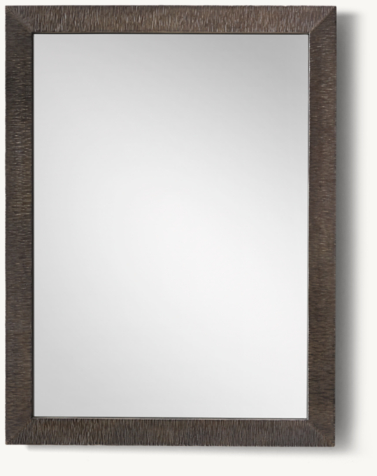Hand-Textured Wrought Iron Mirror - Wide Frame