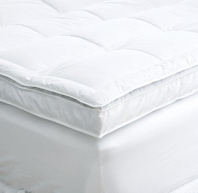 European Down Topped Featherbed, Cal King Feather Bed Topper