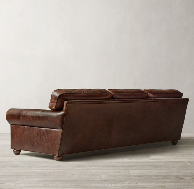 Original Lancaster Leather Three-Seat-Cushion Sofa