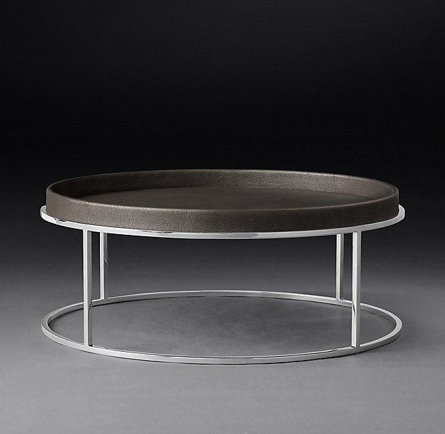 Hudson Reen Tray Round Coffee Table, Round Leather Coffee Table Tray