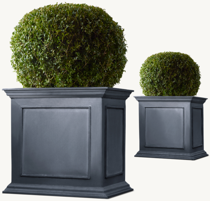 Estate Zinc Square Planter | RH