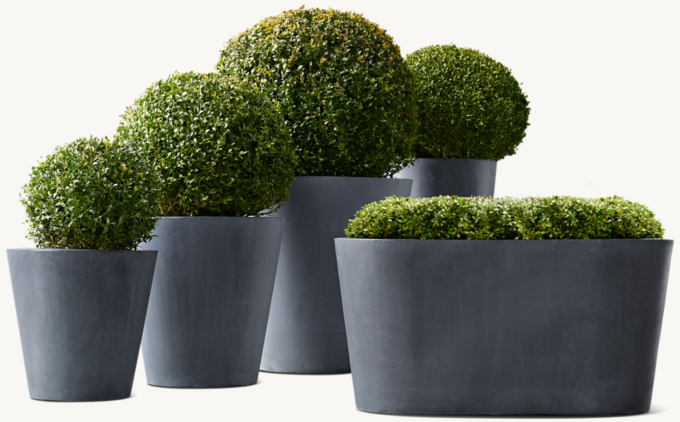 Estate Zinc Round Planter