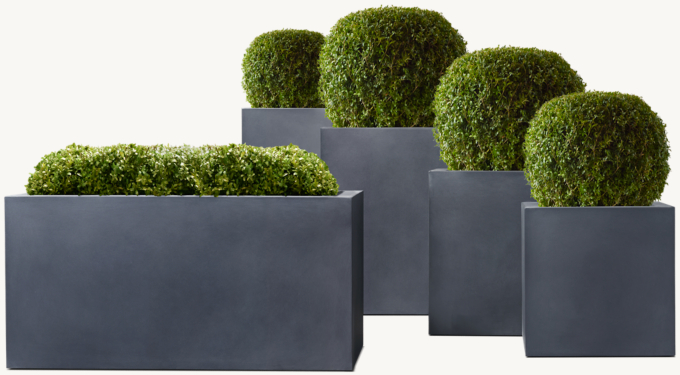 Estate Zinc Square Planter