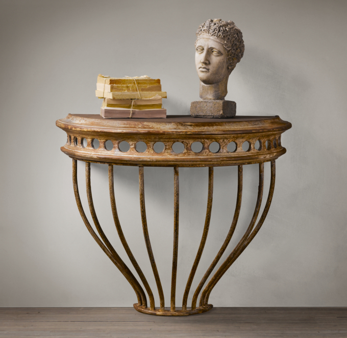 Cast Iron Demilune Console Table