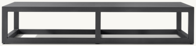 Front view of Aviara Aluminum Rectangular Coffee Table 
