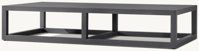 Three Quarter view of Aviara Aluminum Rectangular Coffee Table 
