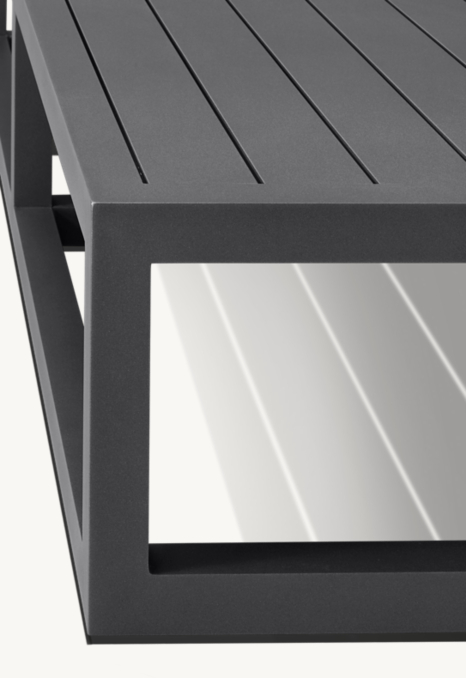 Top view of Aviara Aluminum Rectangular Coffee Table 