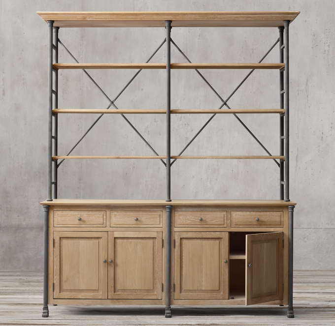 Restoration hardware sideboard and shop hutch