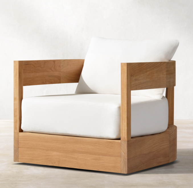 Balmain Teak Swivel Lounge Chair