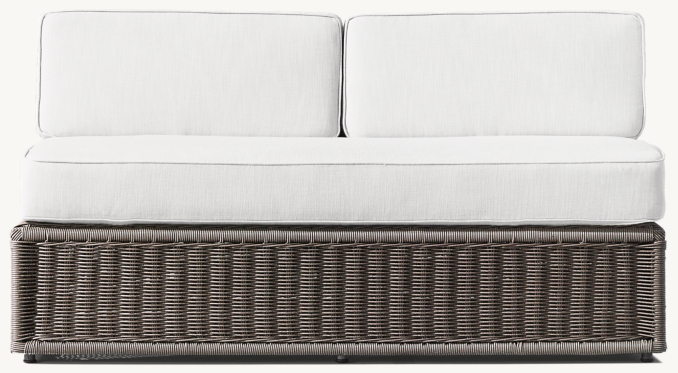 Front view of Nantucket Two-Seat Armless Sofa Cushions 