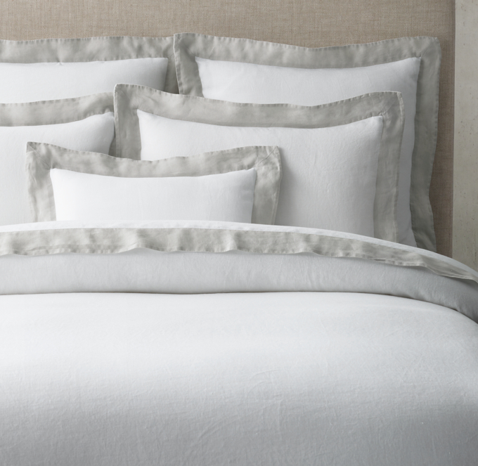 Italian Ultra Fine Bordered Linen Duvet Cover