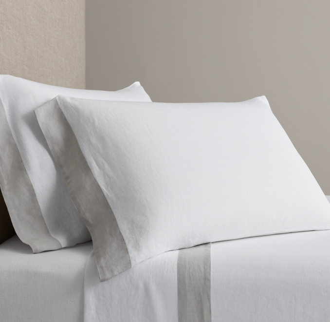 Italian UltraFine Bordered Linen Sheet Set