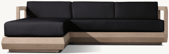 Paloma Teak Left-Arm Sofa-Chaise Sectional