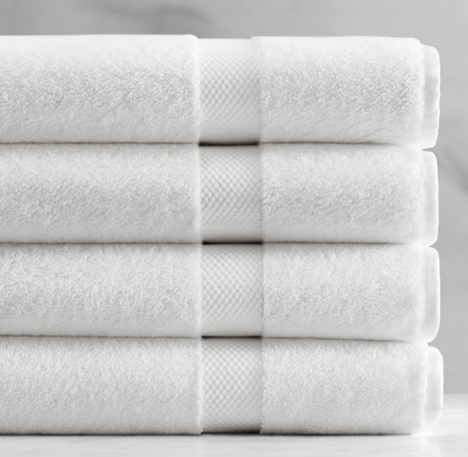 RH Turkish Cotton Towel Collection - Bath Sheet, White