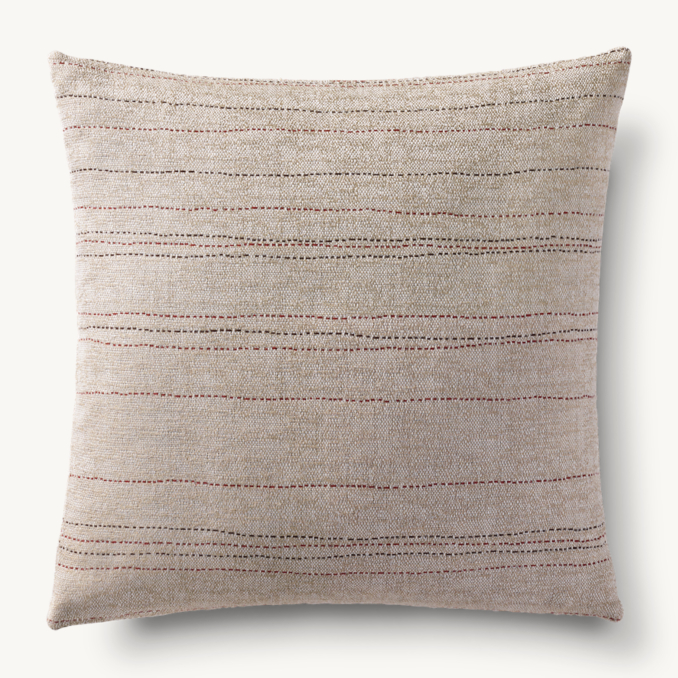 Front view of Kuba Cloth Pickstitch Outdoor Pillow Cover - Square 