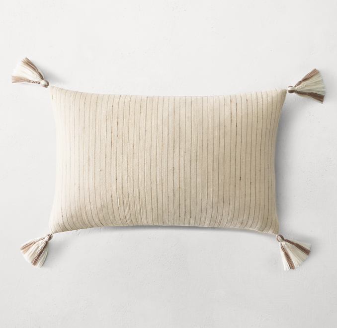 Handwoven Bhujodi Pinstripe Pillow Cover Lumbar