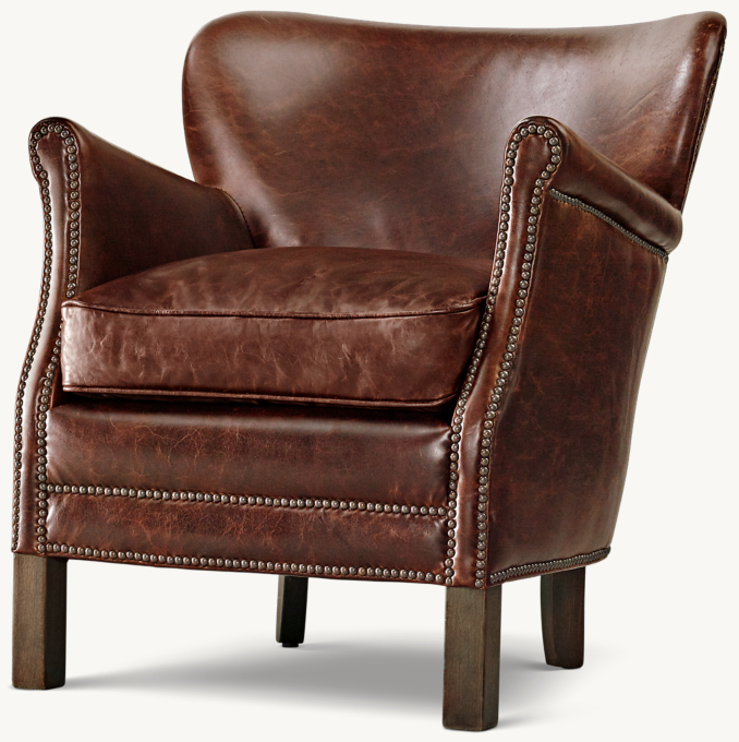 Restoration hardware best sale leather armchair