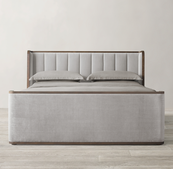 Front view of Aston Fabric Bed With Footboard 