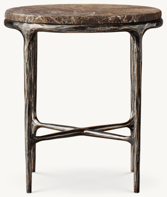 Shown in Brown Emperador Marble/Forged Bronze.