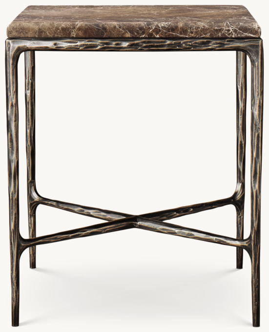 Shown in Brown Emperador Marble/Forged Bronze.