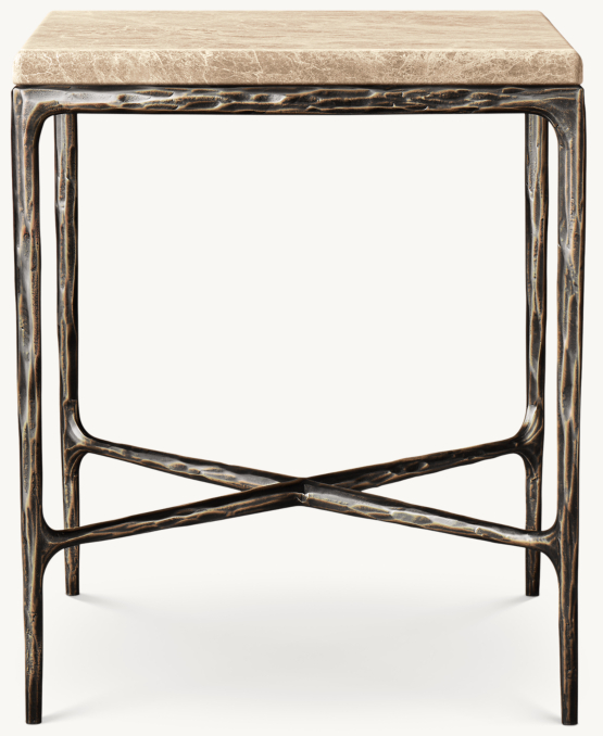 Shown in Gold Emperador Marble/Forged Bronze.