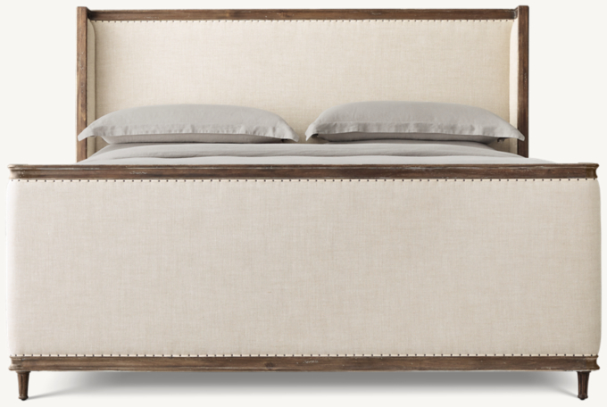 Shown in Sand Belgian Linen with Antiqued Coffee finish.