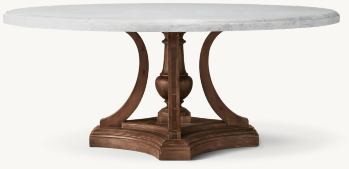 Mesa de comedor redonda de mármol St. James