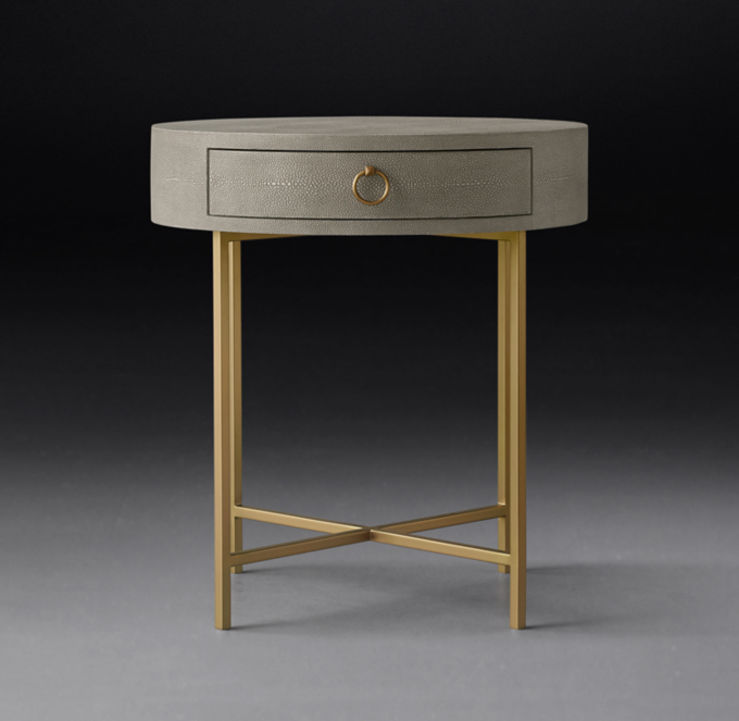 Cela Shagreen Round Bedside Table