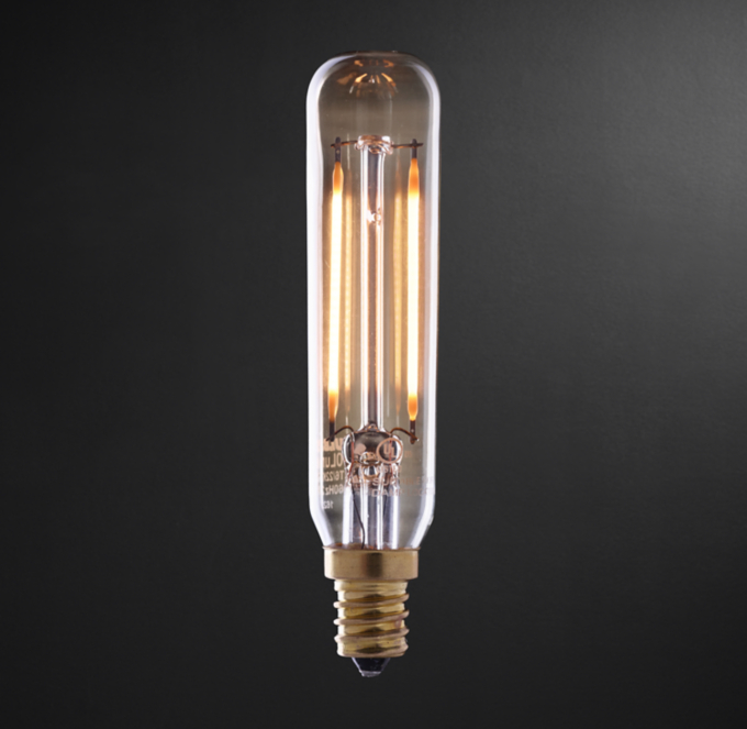 T6 Tube Amber Candelabra Filament LED Bulb 2W