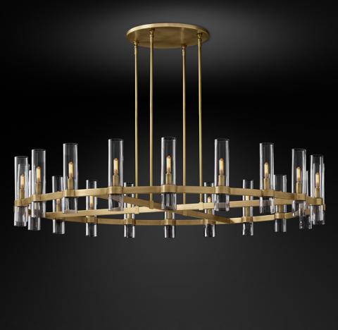 Ravelle Linear Chandelier Collection Bronze Rh