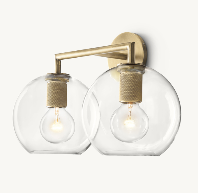 Utilitaire Globe Shade Double Sconce