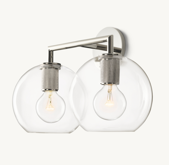 Utilitaire Globe Shade Double Sconce