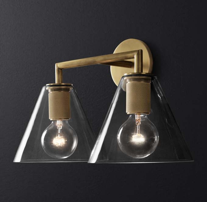 Utilitaire Funnel Shade Double Sconce