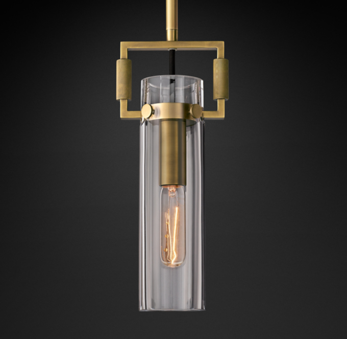 Machinist Glass Cylinder Pendant 12"