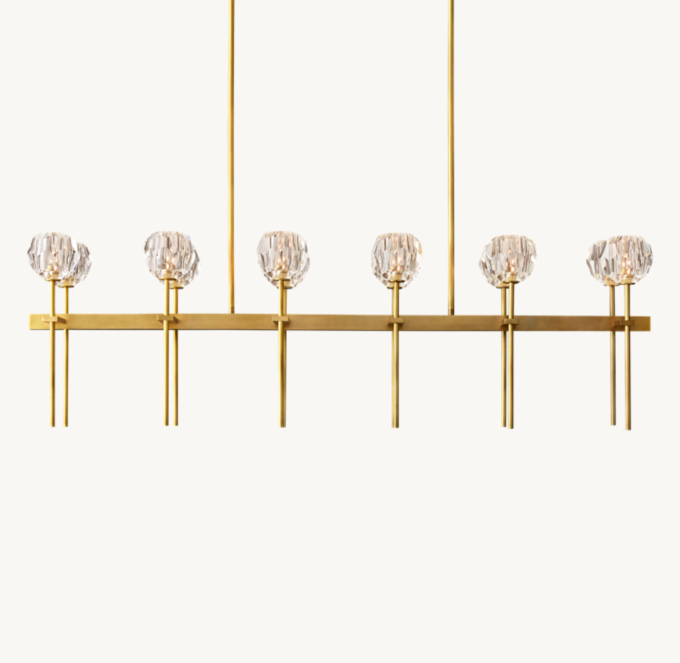 Boule De Cristal Clear Glass Double Linear Chandelier 60\"