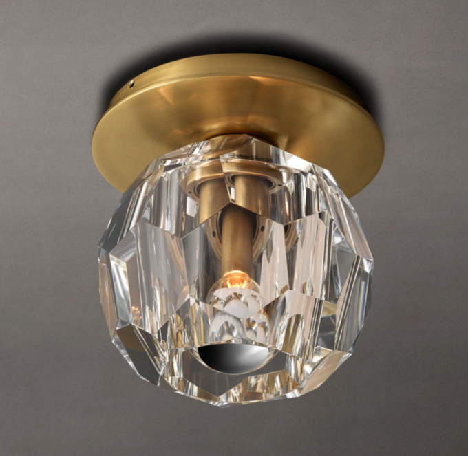 Boule De Cristal Clear Glass Petite Flushmount
