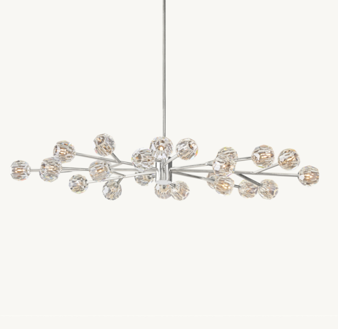 Boule De Cristal Clear Glass Oval Chandelier 72"