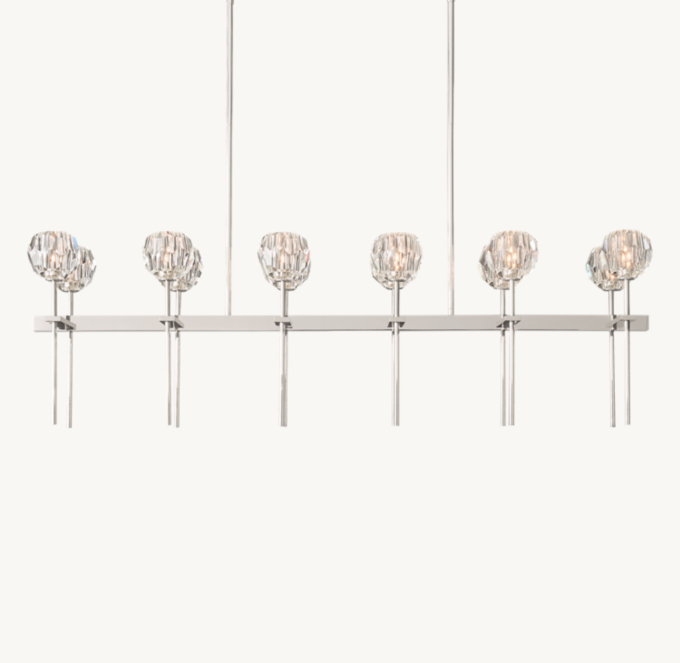 Boule De Cristal Clear Glass Double Linear Chandelier 60\"