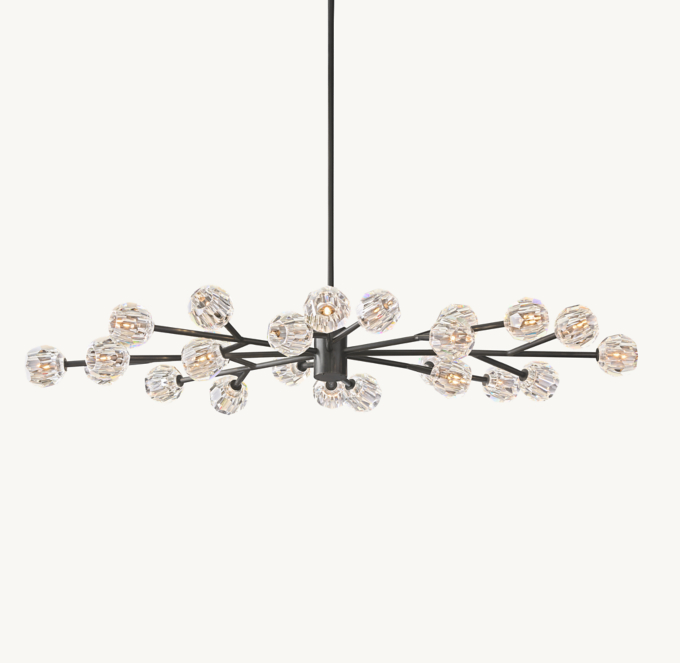 Boule De Cristal Clear Glass Oval Chandelier 72\"