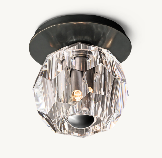 Boule De Cristal Clear Glass Petite Flushmount