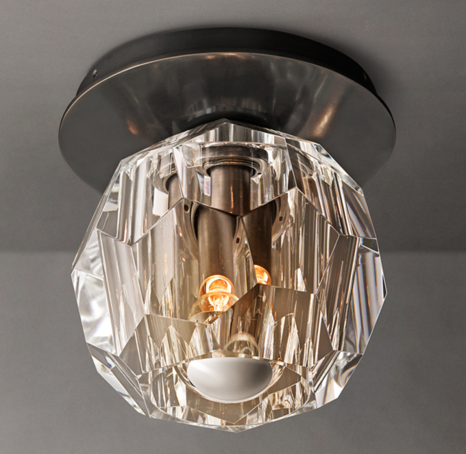 Boule De Cristal Clear Glass Petite Flushmount