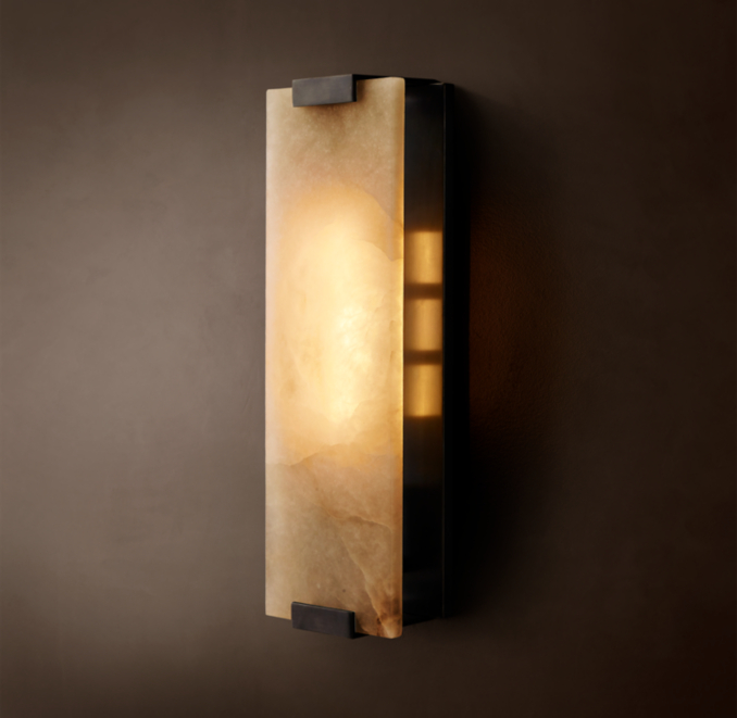Hand-Carved Alabaster Sconce