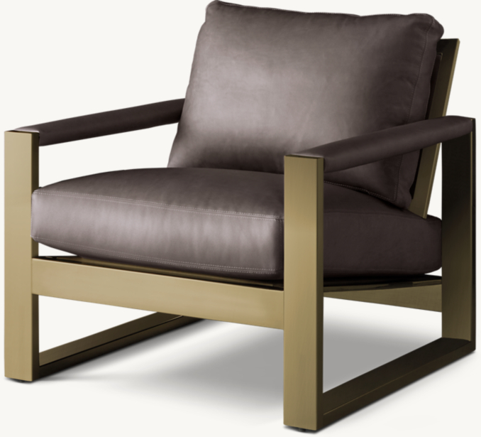 Three Quarter view of Milo Baughman Model #1372 Leather Chair, 1972 