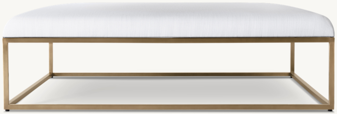 Front view of Nicholas Square Fabric Coffee Ottoman 