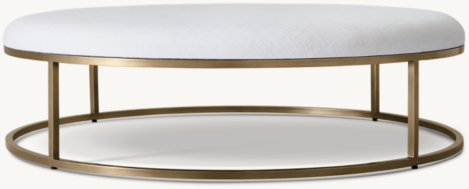 Front view of Nicholas Round Fabric Coffee Ottoman 