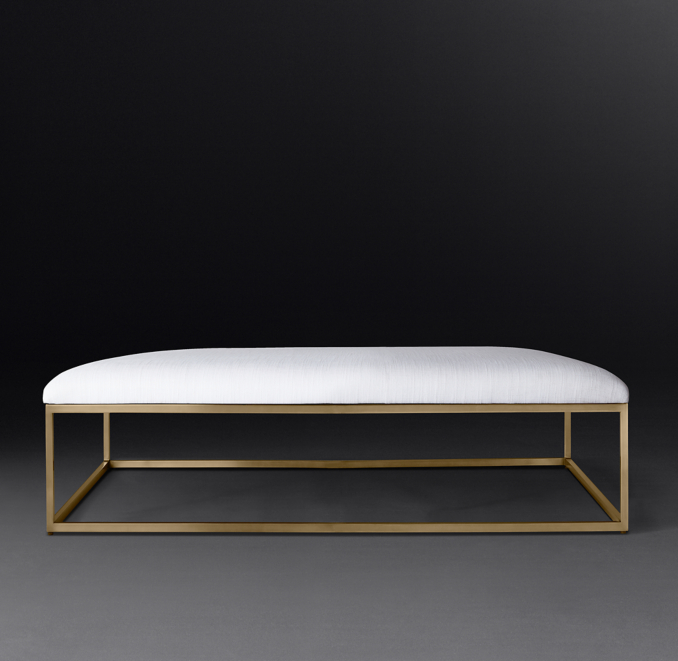 Front view of Nicholas Rectangular Fabric Coffee Ottoman 